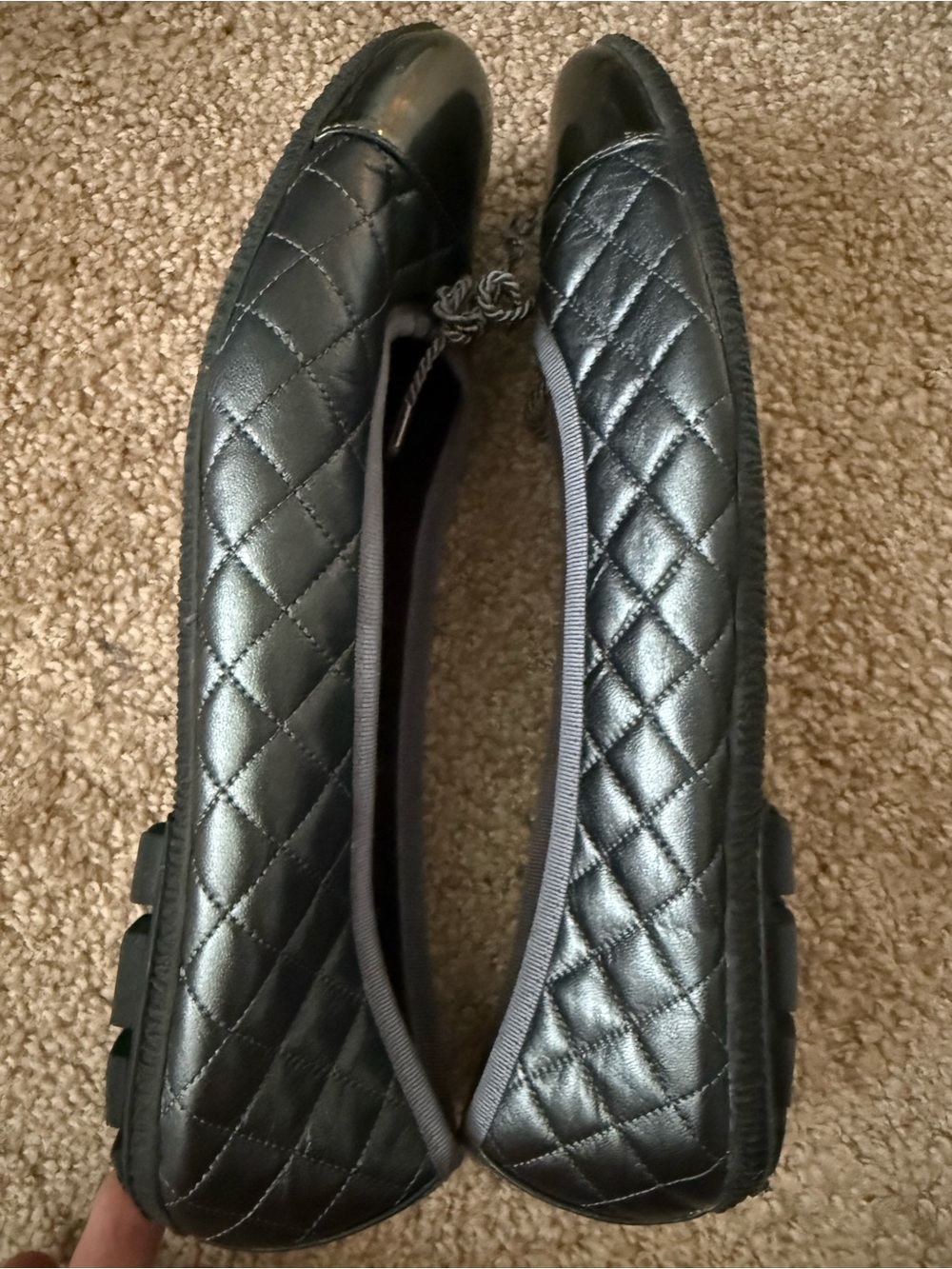 PAUL MAYER Best Cap Toe Quilted Leather Ballet Flat with Bow - Picture 10 of 12